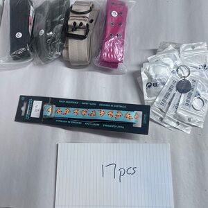 Bulk - 17 pcs - XL dog collar, 1Pizza Pattern collar, 13 tags